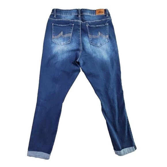 California Vintage Jeans Women's 16 (W34 L26) Med Wash Tapered Cut Distressed - Picture 3 of 16